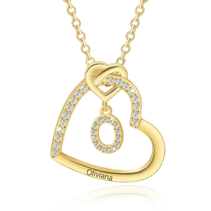 Collar de corazón con colgante de latra con 1 nombre collar personalizado para mujer | Jessemade