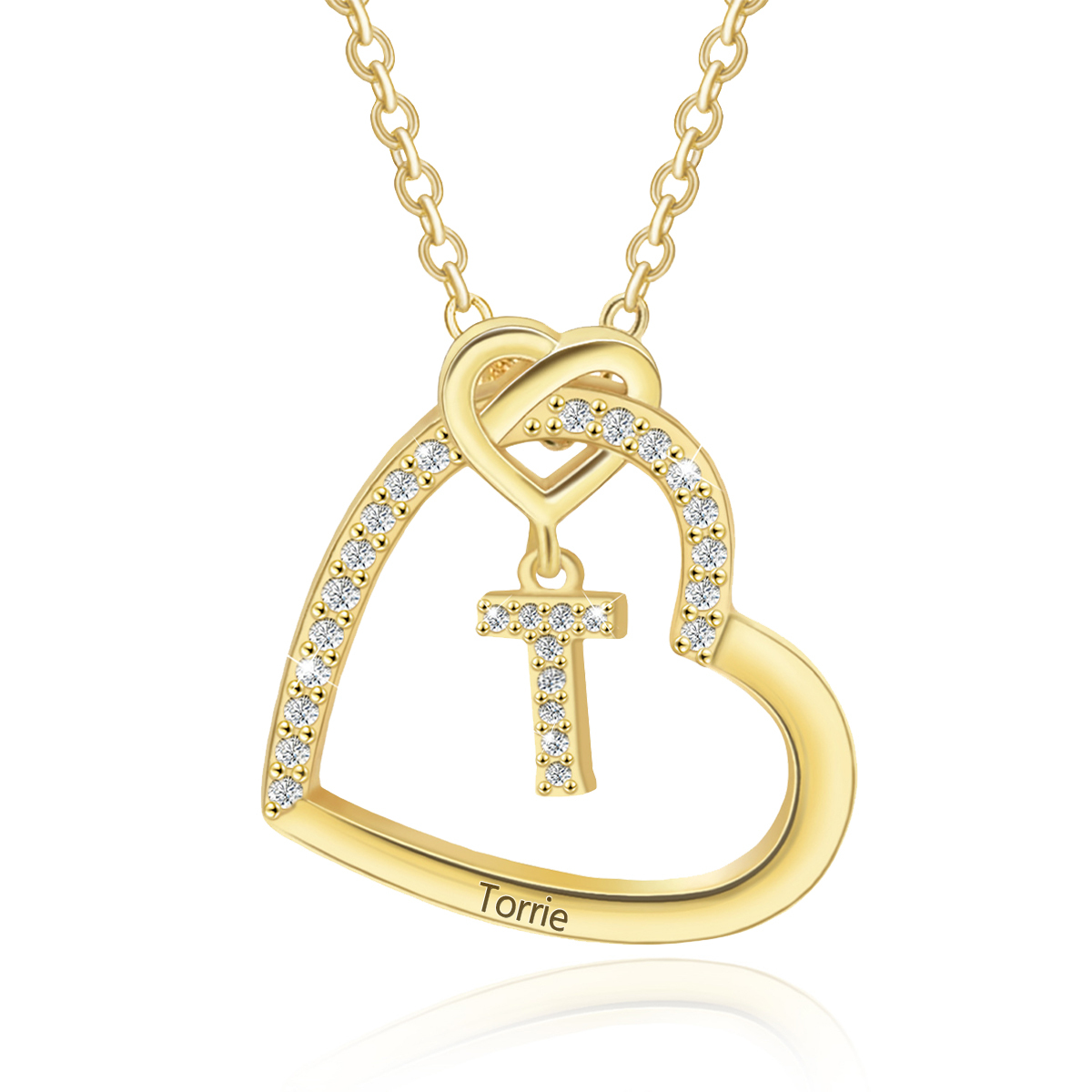 Collar de corazón con colgante de latra con 1 nombre collar personalizado para mujer | Jessemade