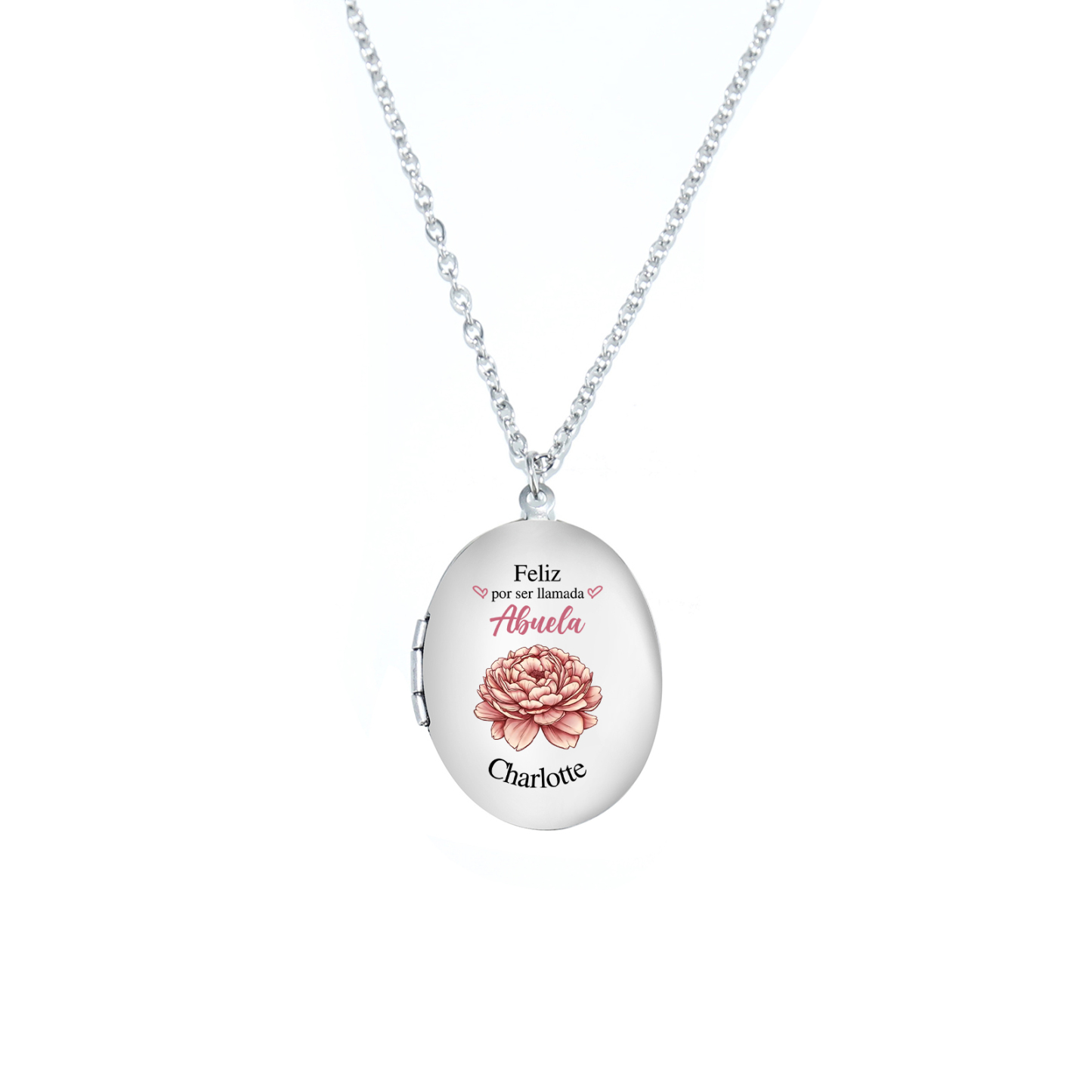 Collar a abuela con 1 nombre, flor de nacimiento y foto personalizados collar personalizado para mujer | Jessemade