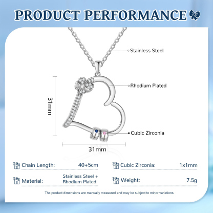 Collar de corazón con 2 piedras de nacimiento y 2 nombres en aros collar personalizado para mujer | Jessemade