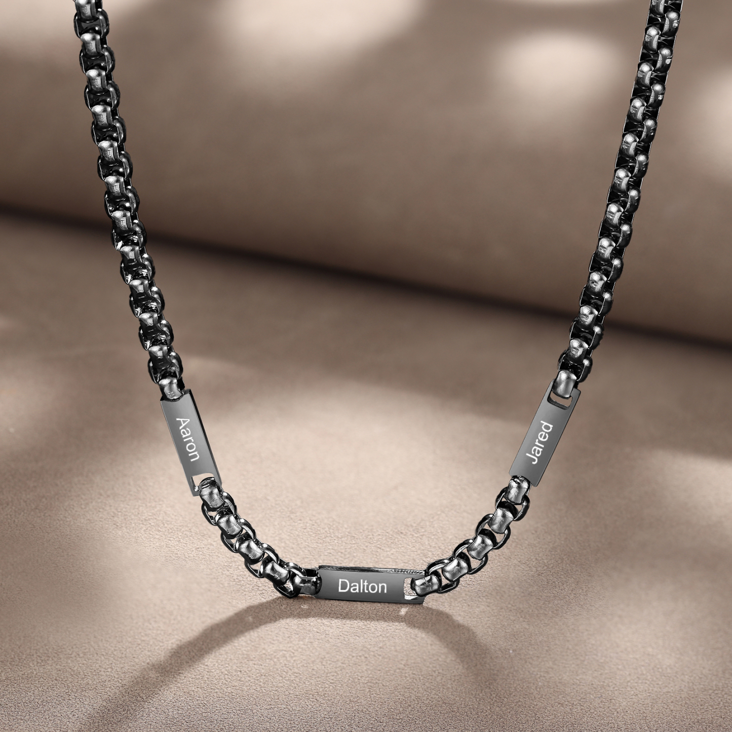 Collar de cadena personalizado con 1-5 nombres para hombre