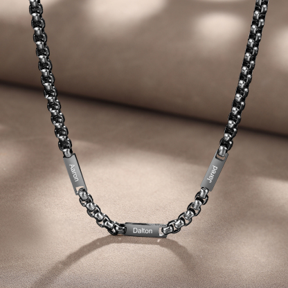 Collar de cadena personalizado con 1-5 nombres para hombre