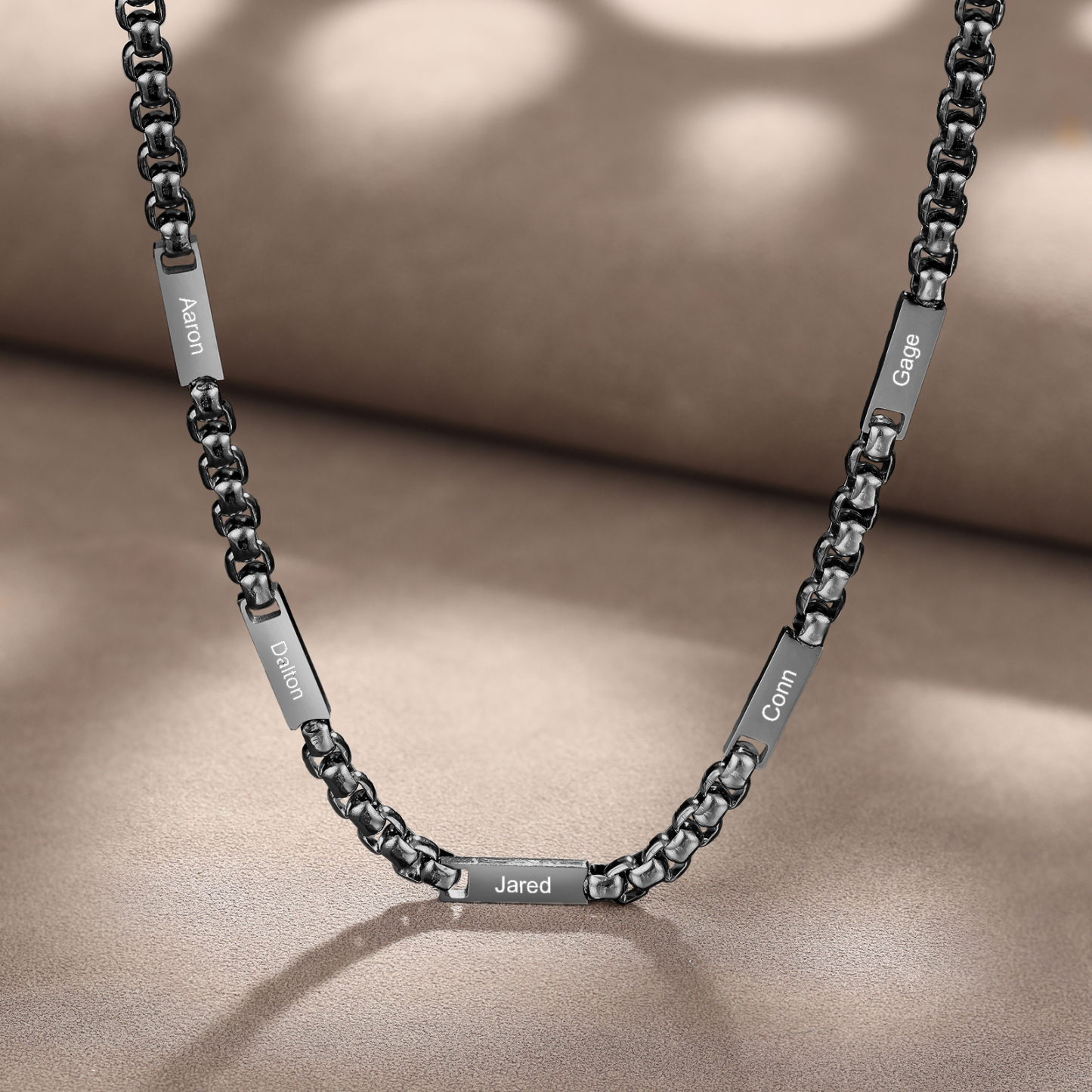 Collar de cadena personalizado con 1-5 nombres para hombre