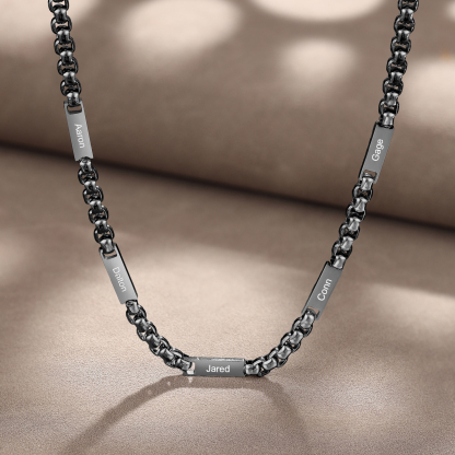 Collar de cadena personalizado con 1-5 nombres para hombre