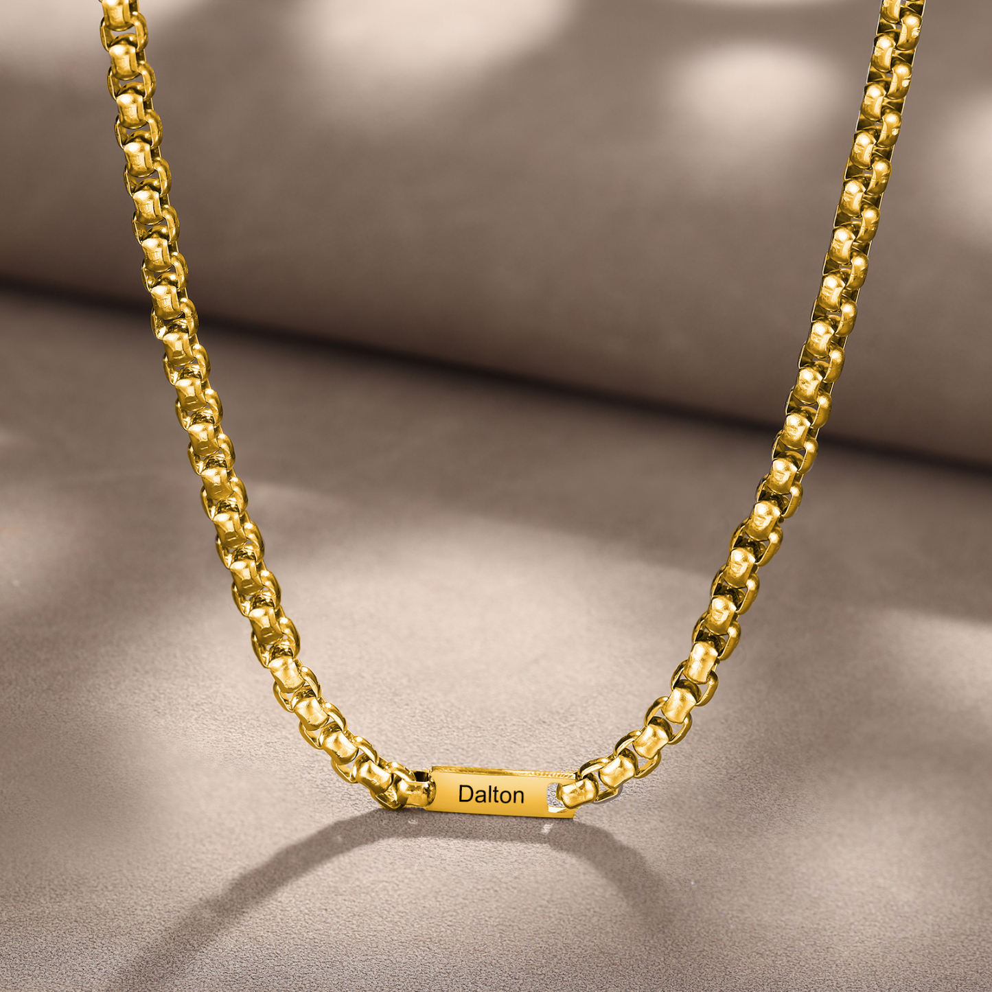 Collar de cadena personalizado con 1-5 nombres para hombre