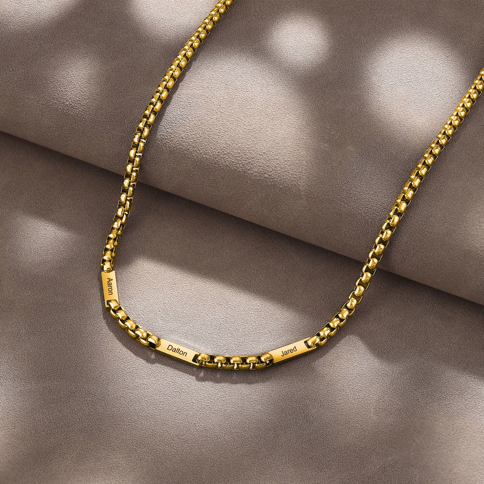 Collar de cadena personalizado con 1-5 nombres para hombre