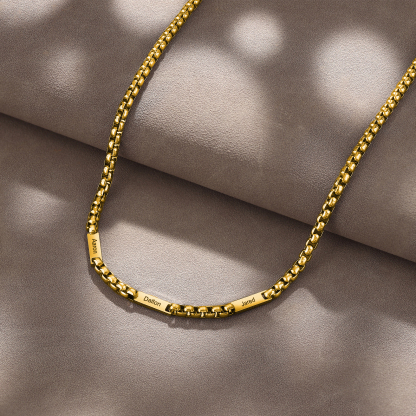 Collar de cadena personalizado con 1-5 nombres para hombre