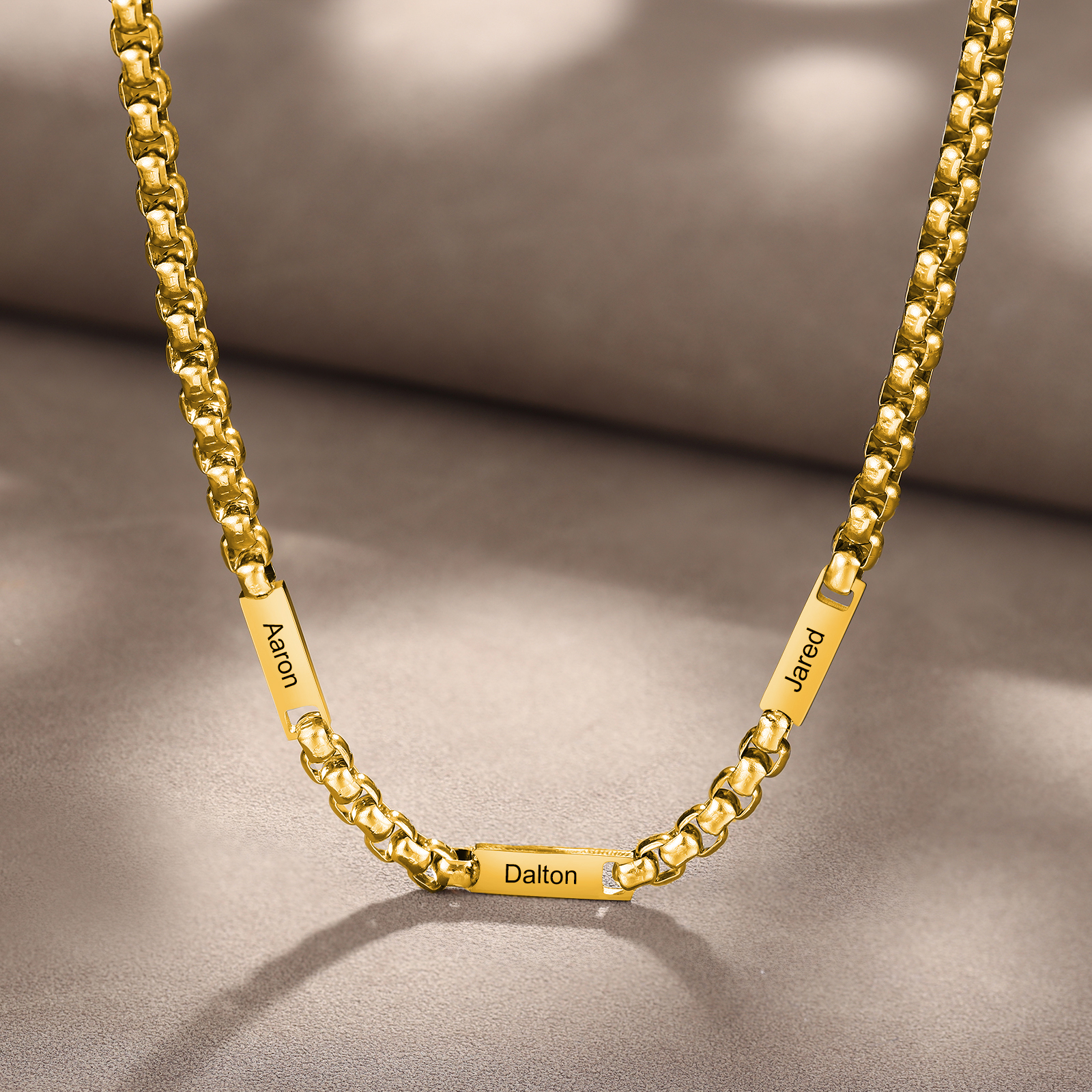 Collar de cadena personalizado con 1-5 nombres para hombre
