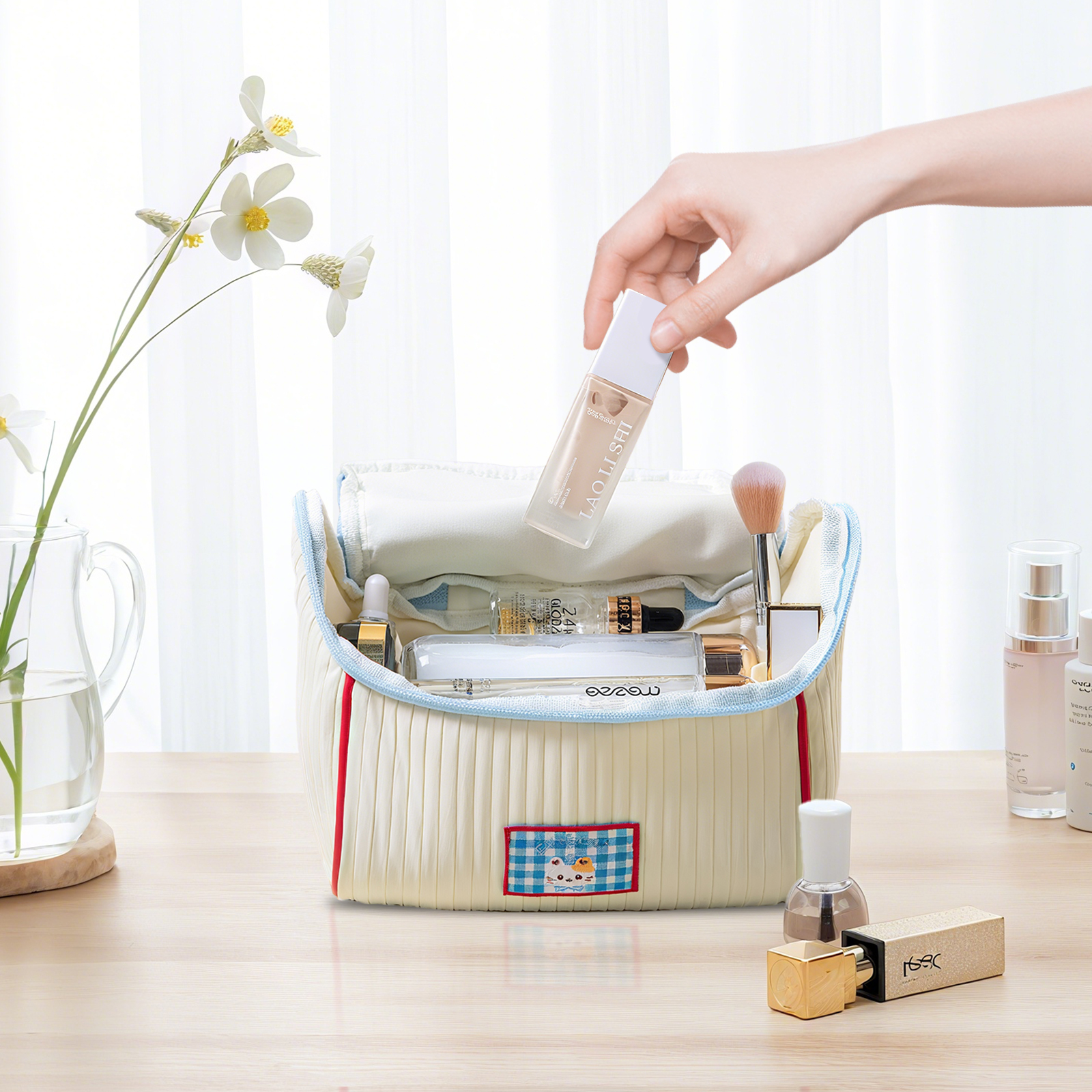 Neceser de Maquillaje Personalizado para Adolescente – Nombre Personalizado y Asa Multicolor