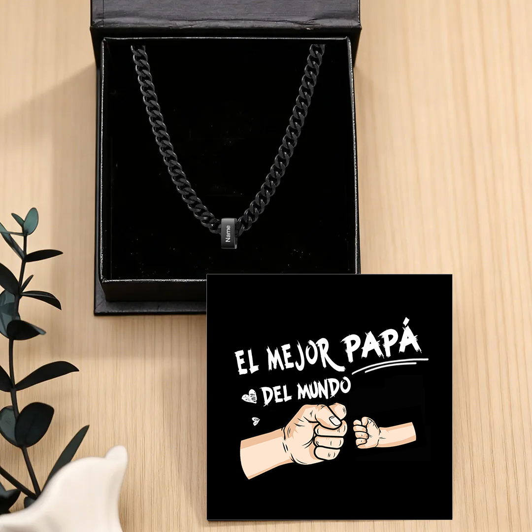 Collar de eslabones cubanos personalizado para hombre con 1 a 6 nombres