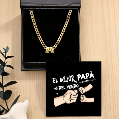 Collar de eslabones cubanos personalizado para hombre con 1 a 6 nombres