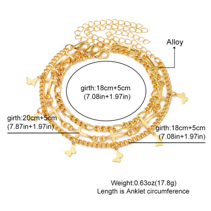 Unidad de tres pulseras con colgante de mariposa o cruz regalo para mujer | Jessemade