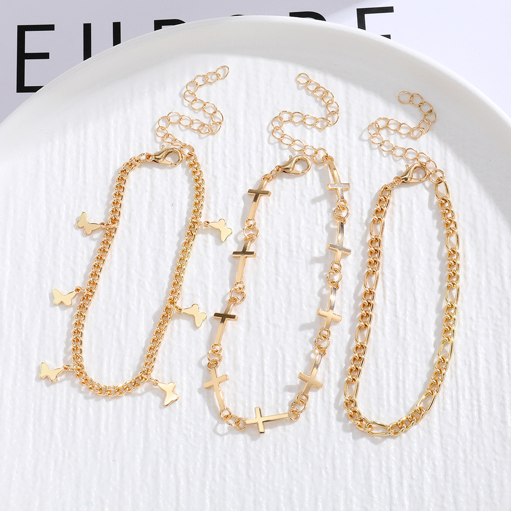Unidad de tres pulseras con colgante de mariposa o cruz regalo para mujer | Jessemade