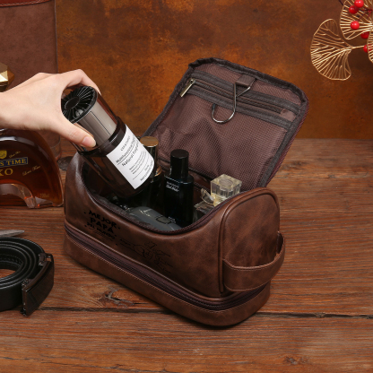 Bolsa de cuero para hombre con 5 nombres personalizados puño con puño regalo para papá | Jessemade