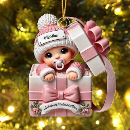 Adorno/ornamento navideño personalizado - árbol de Navidad personalizado – Bebé en caja de regalo | Jessemade