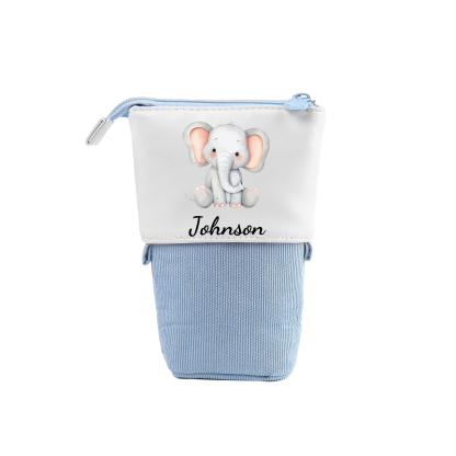 Estuche personalizado con nombre con diseños coloridos de animales para niños