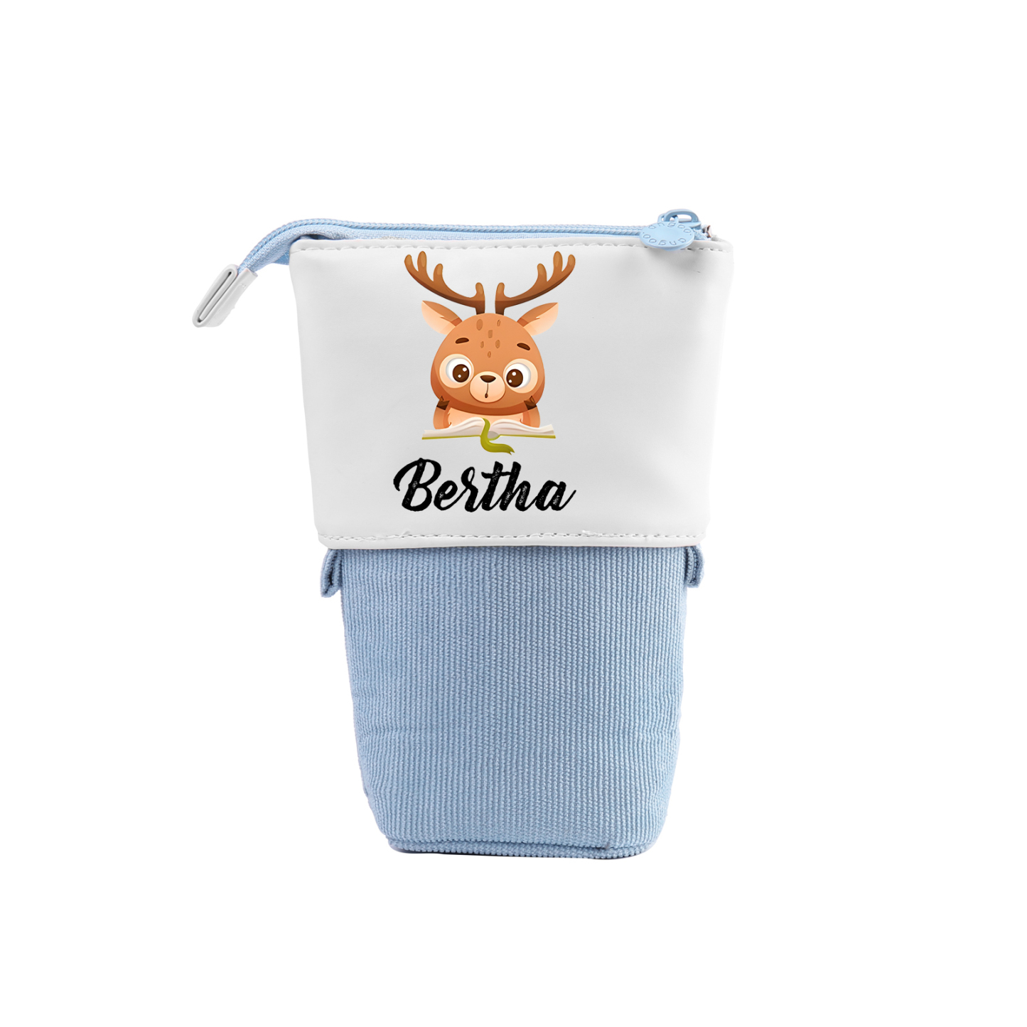 Estuche personalizado con nombre con diseños coloridos de animales para niños