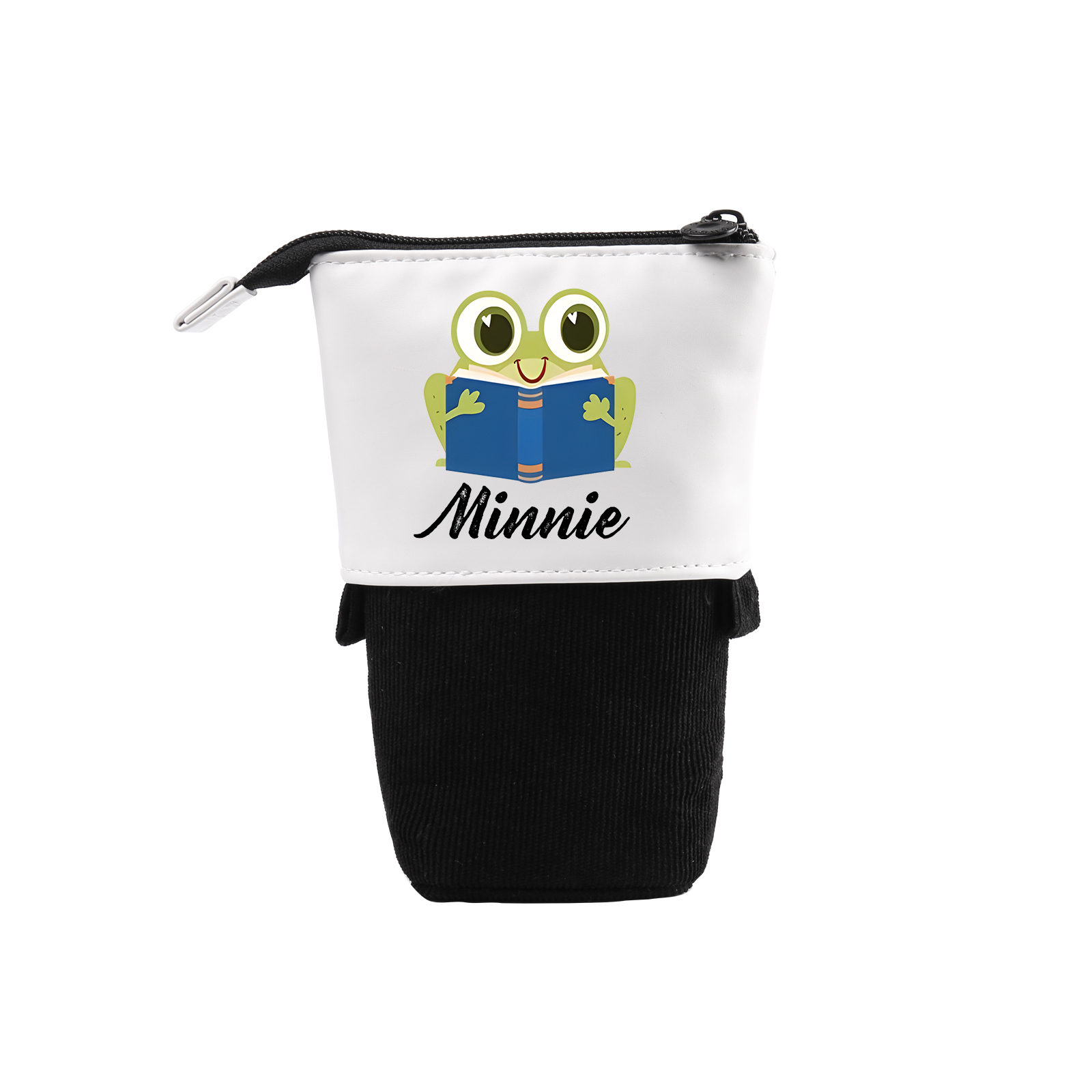 Estuche personalizado con nombre con diseños coloridos de animales para niños