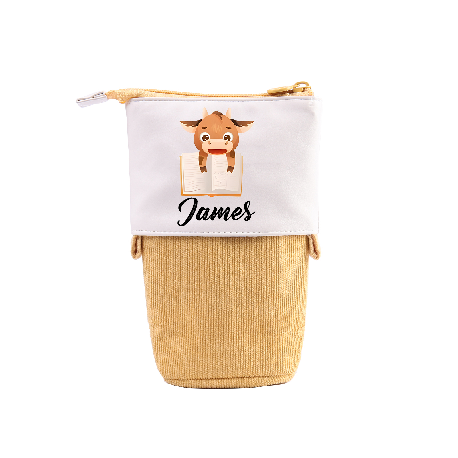 Estuche personalizado con nombre con diseños coloridos de animales para niños