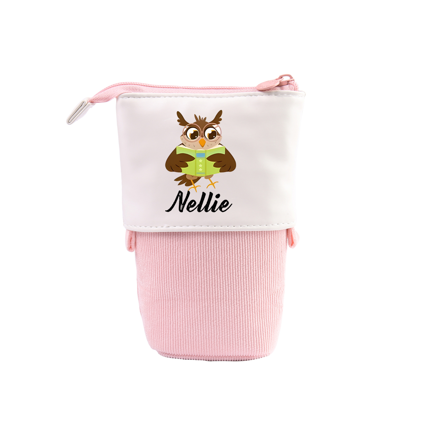 Estuche personalizado con nombre con diseños coloridos de animales para niños
