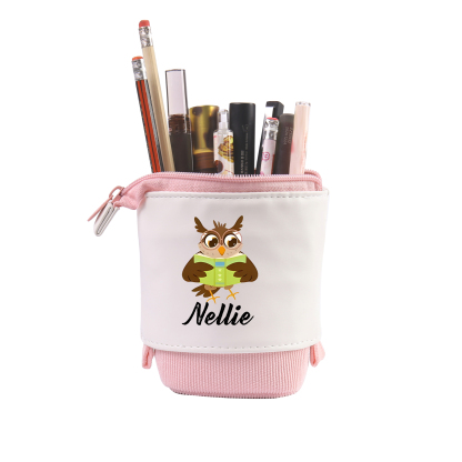 Estuche personalizado con nombre con diseños coloridos de animales para niños