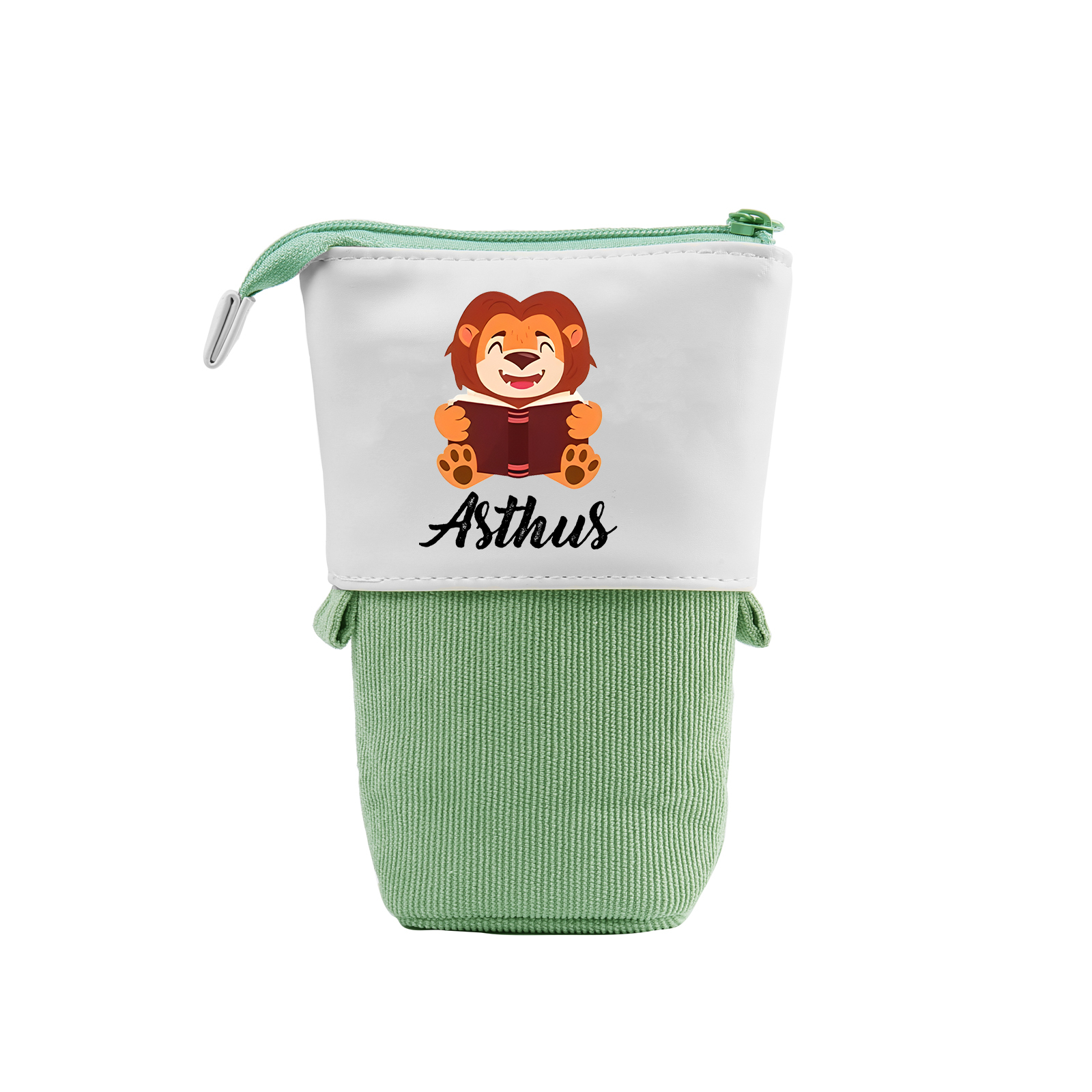 Estuche personalizado con nombre con diseños coloridos de animales para niños
