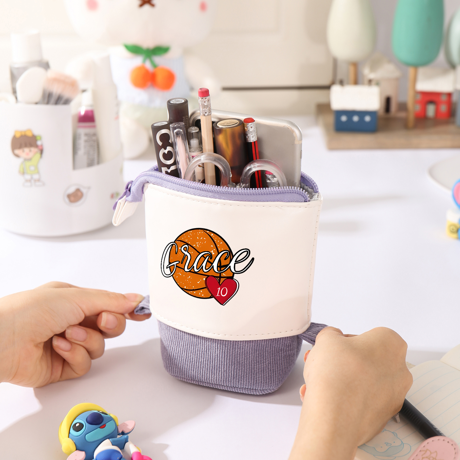 [Copy]Estuche personalizado con nombre con diseños coloridos de dinosaurios para niños