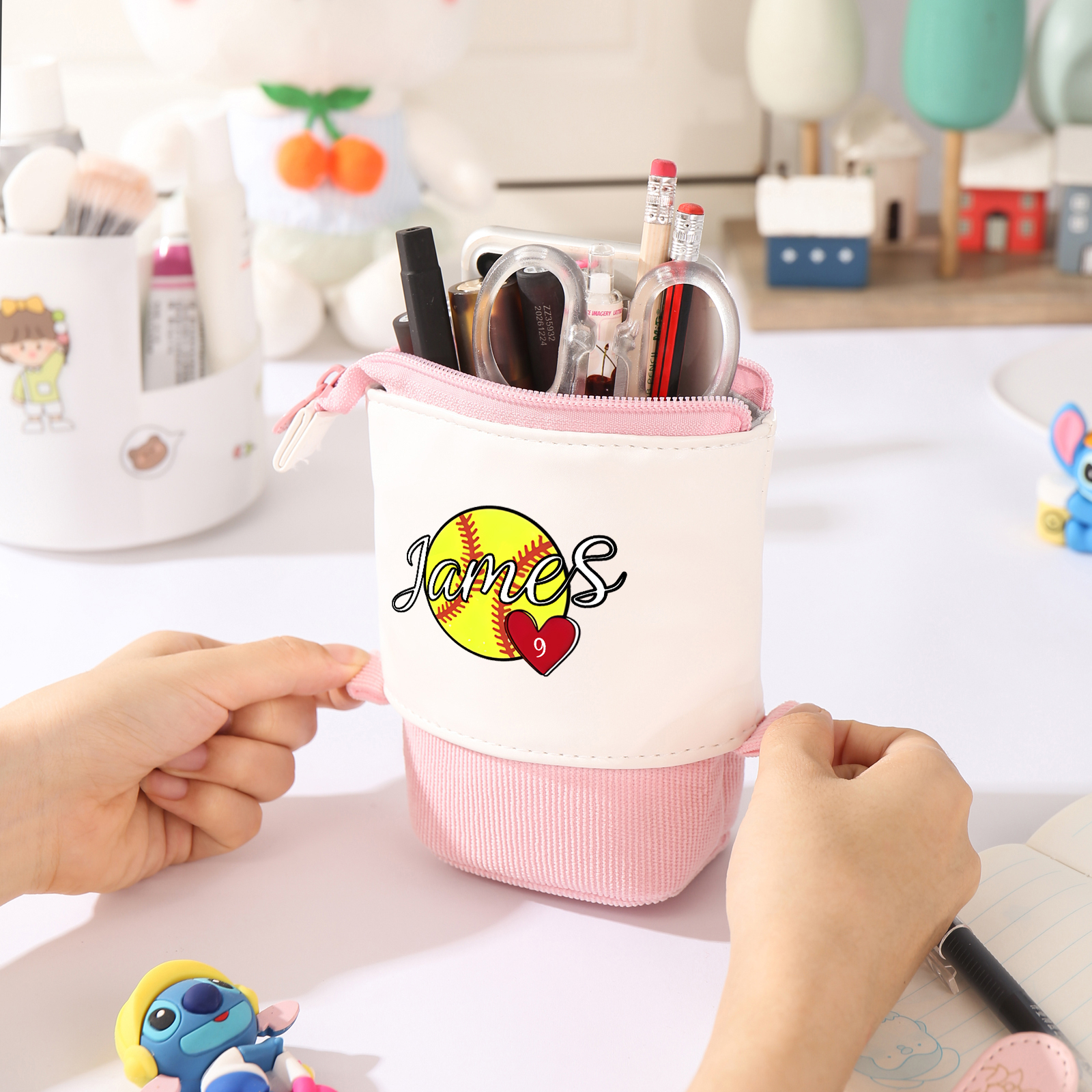 [Copy]Estuche personalizado con nombre con diseños coloridos de dinosaurios para niños