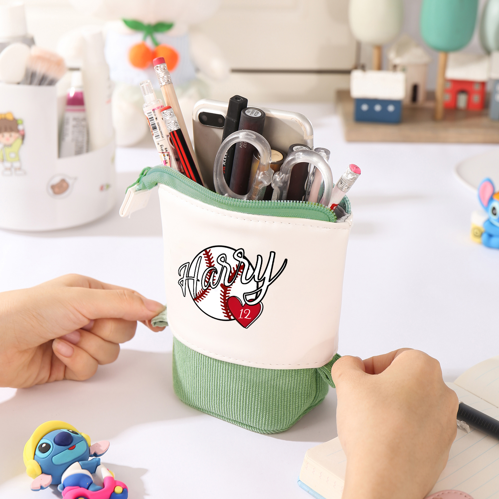 [Copy]Estuche personalizado con nombre con diseños coloridos de dinosaurios para niños