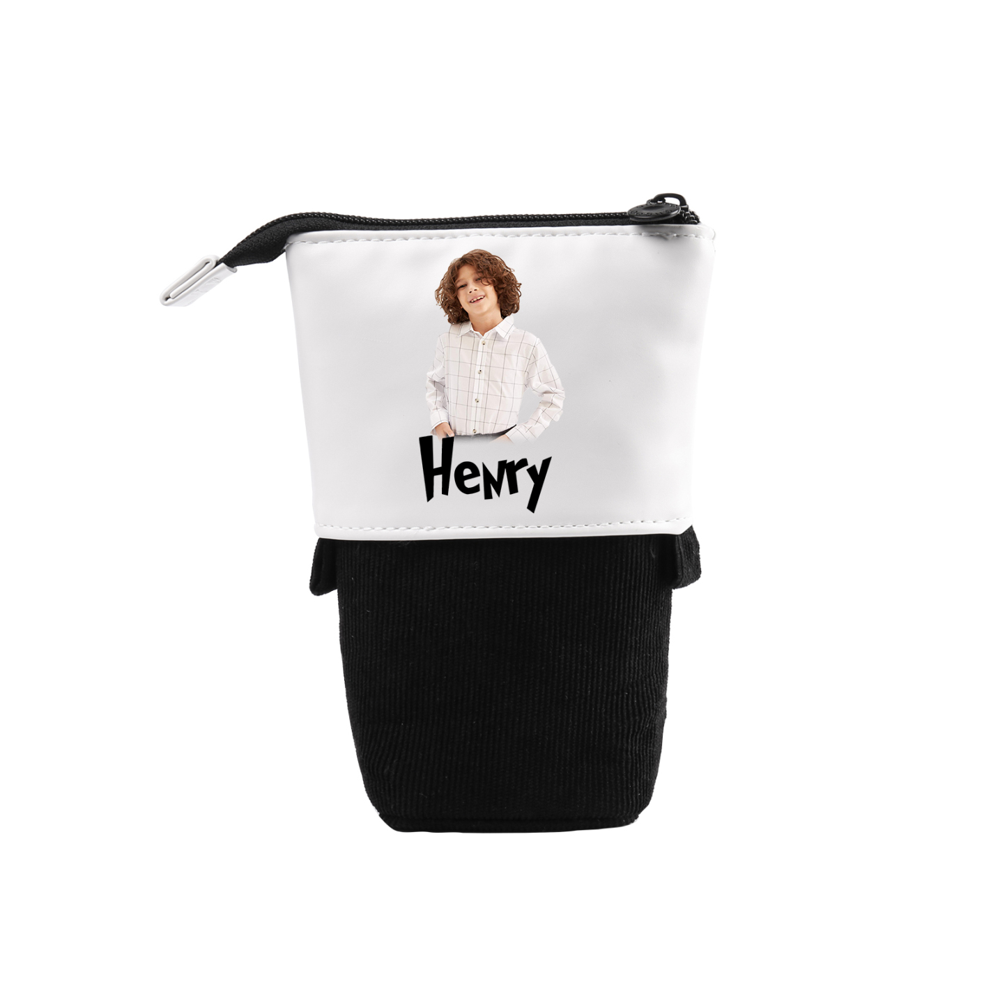 Estuche personalizado con nombre y foto con diseños coloridos para niño