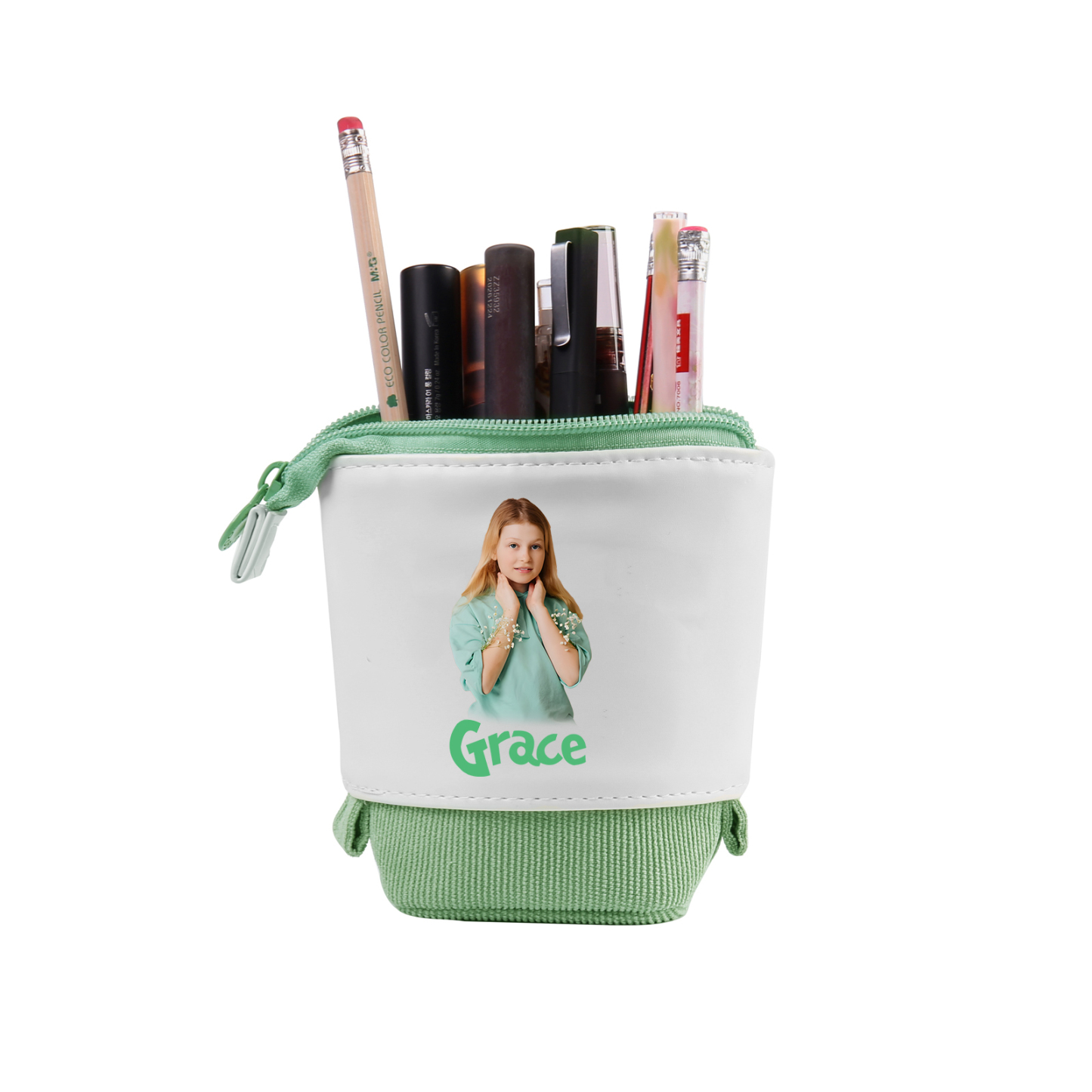 Estuche personalizado con nombre y foto con diseños coloridos para niño