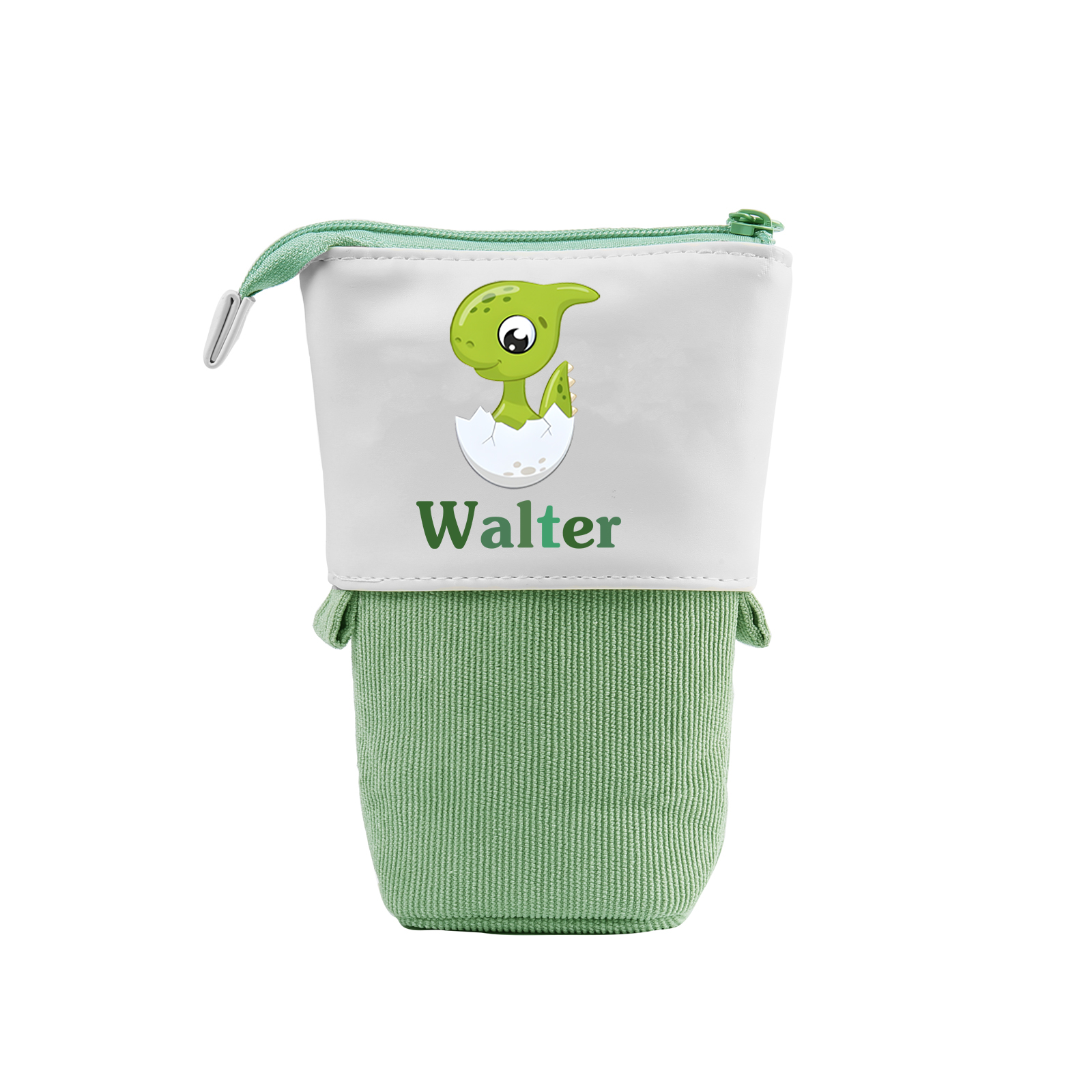 Estuche personalizado con nombre con diseños coloridos de dinosaurio para niño