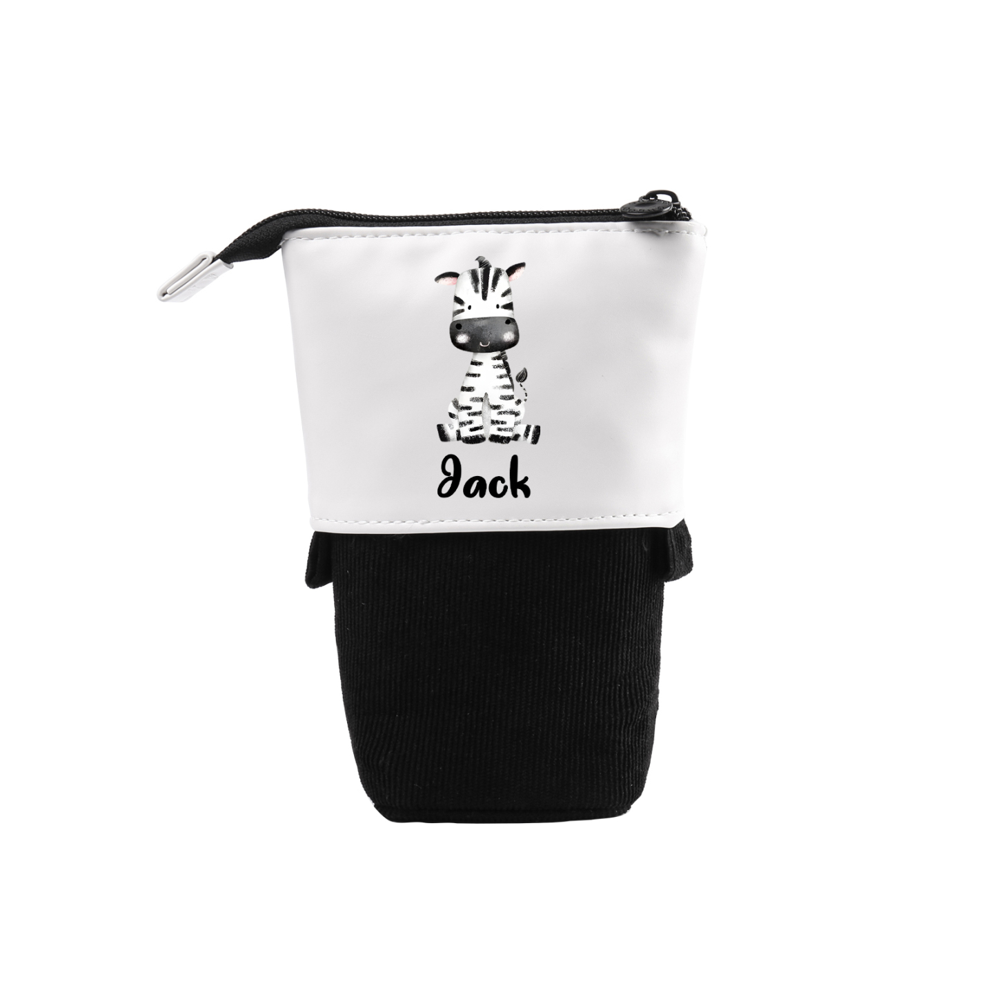 Estuche personalizado con nombre con diseños coloridos de animales para niños