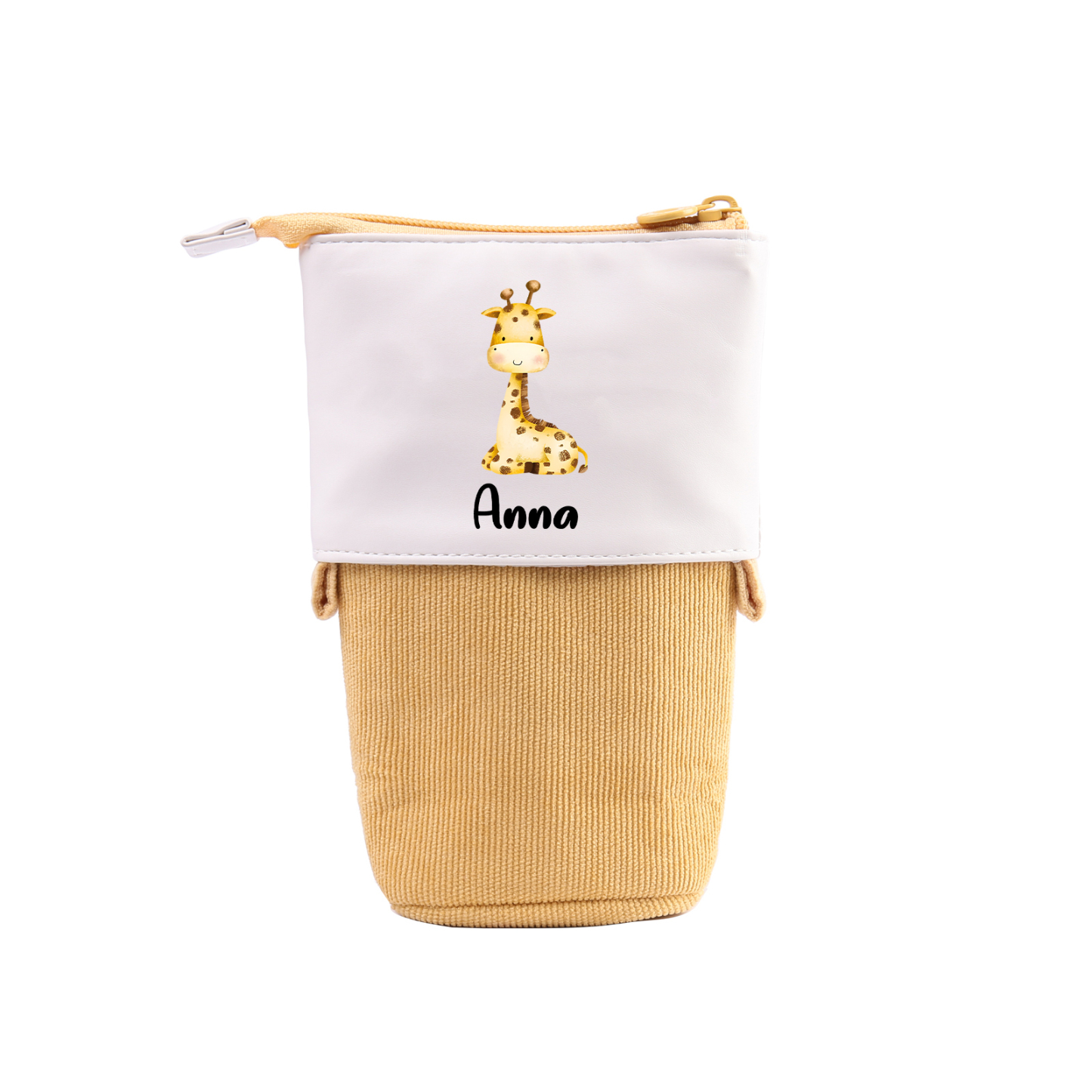 Estuche personalizado con nombre con diseños coloridos de animales para niños