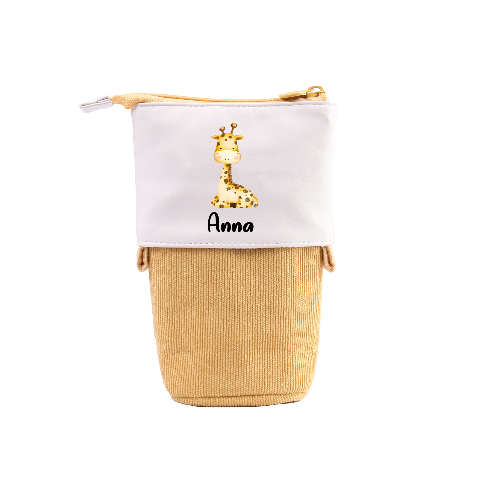 Estuche personalizado con nombre con diseños coloridos de animales para niños