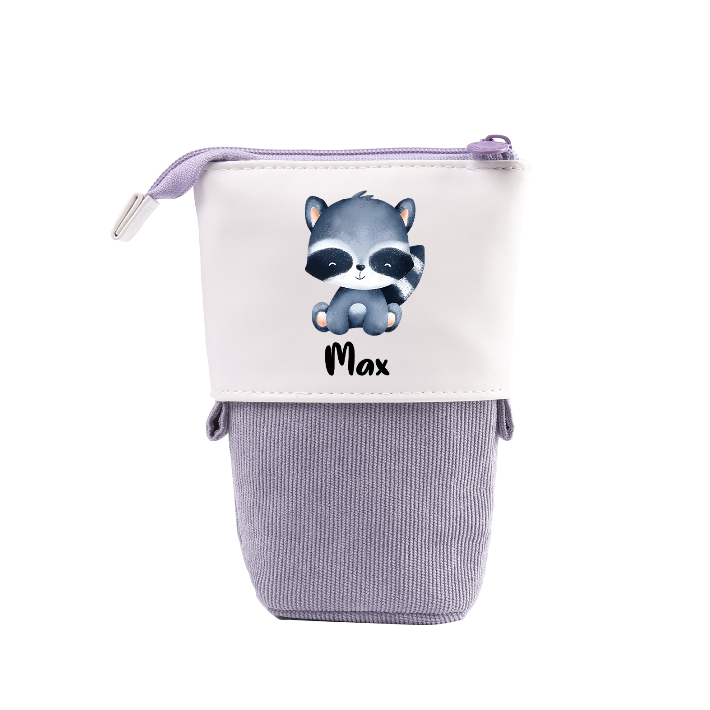 Estuche personalizado con nombre con diseños coloridos de animales para niños