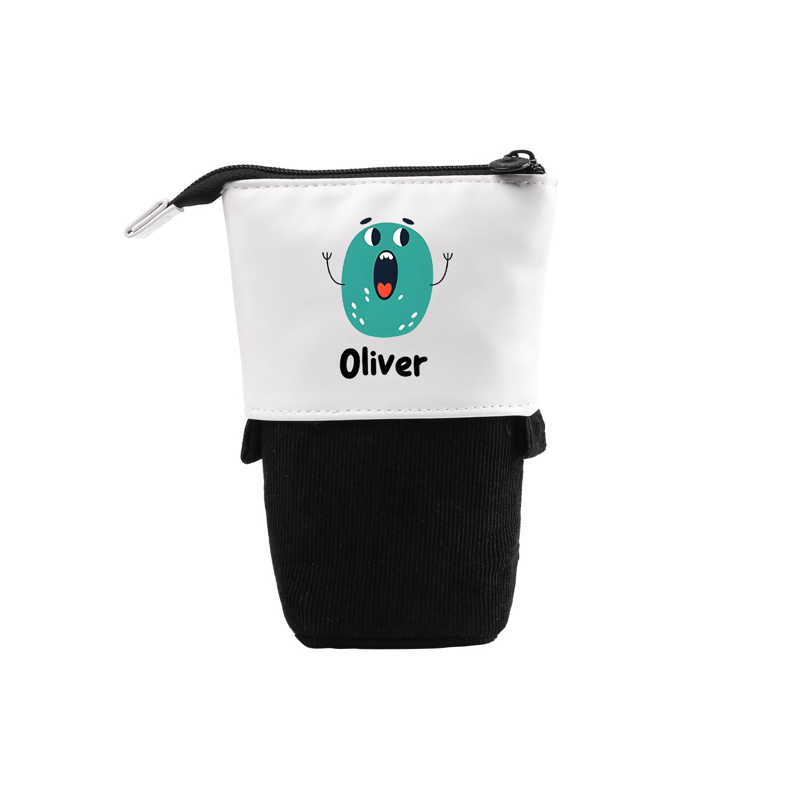 Estuche personalizado con nombre y letra con diseños coloridos para niños