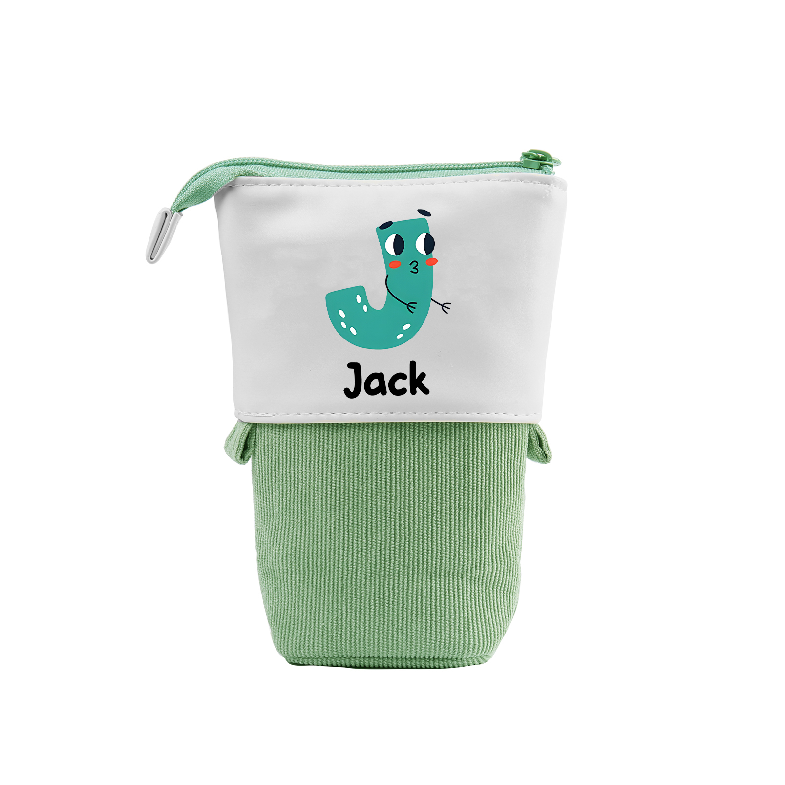 Estuche personalizado con nombre y letra con diseños coloridos para niños