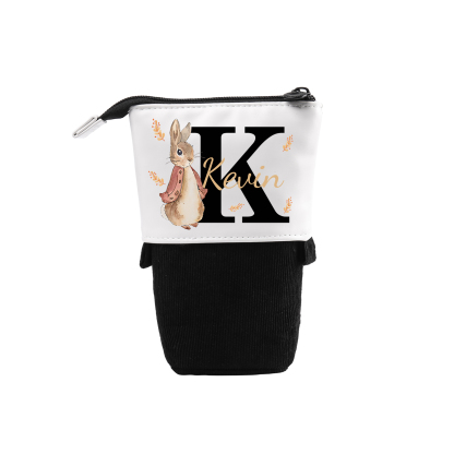 Estuche personalizado con nombre y letra con diseños coloridos para niños