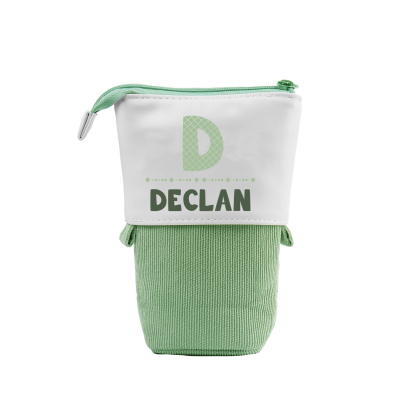 Estuche personalizado con nombre y letra con diseños coloridos para niños