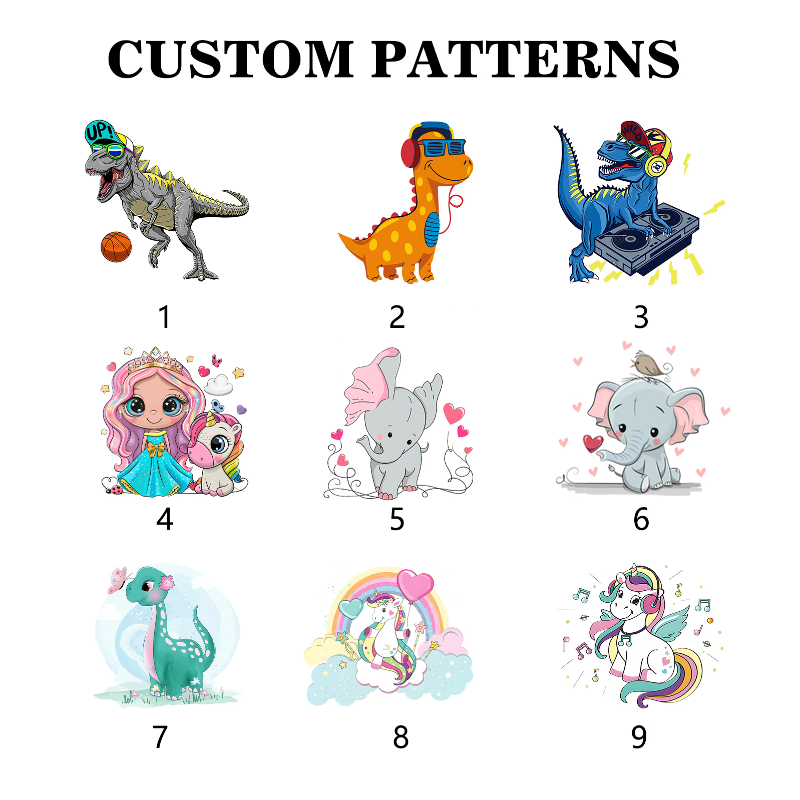 Estuche personalizado con nombre con diseños coloridos de animales para niños