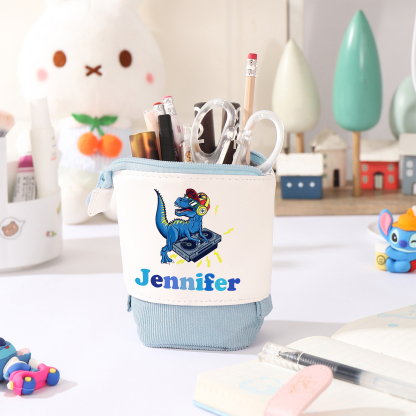 Estuche personalizado con nombre con diseños coloridos de animales para niños
