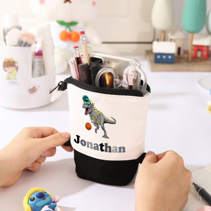 Estuche personalizado con nombre con diseños coloridos de animales para niños