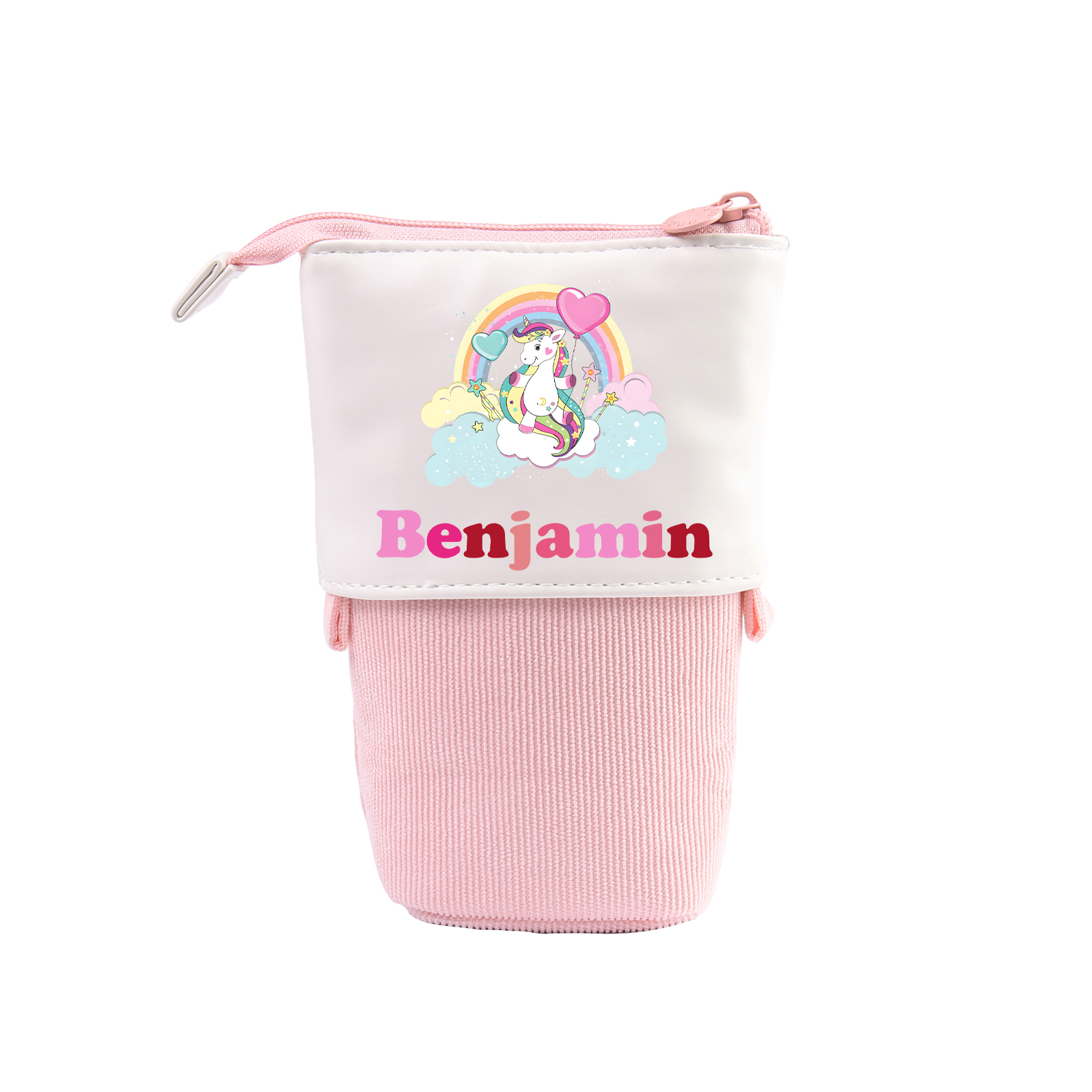 Estuche personalizado con nombre con diseños coloridos de animales para niños