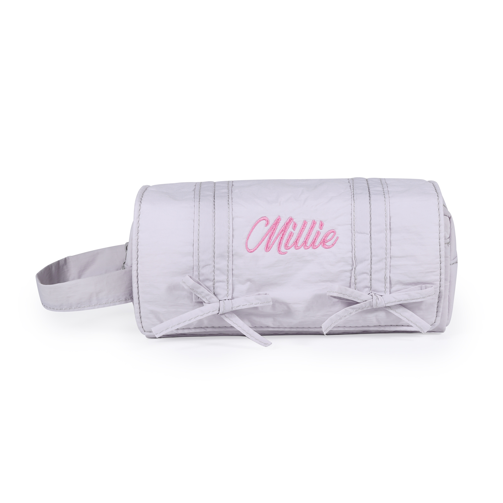 Estuche enrollable con lazos decorativos personalizado con 1 nombre bordado para niña | Jessemade