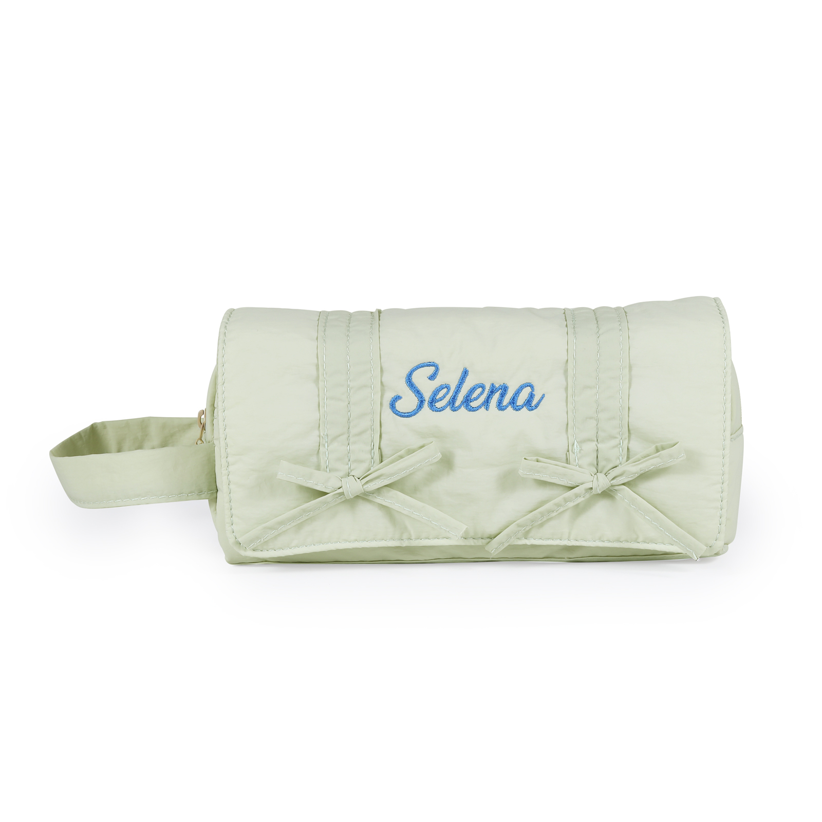 Estuche enrollable con lazos decorativos personalizado con 1 nombre bordado para niña | Jessemade