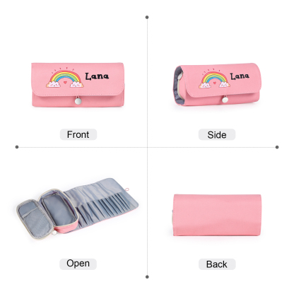 Estuche personalizado con 1 nombre con diseño colorido seleccionado para niños | Jessemade
