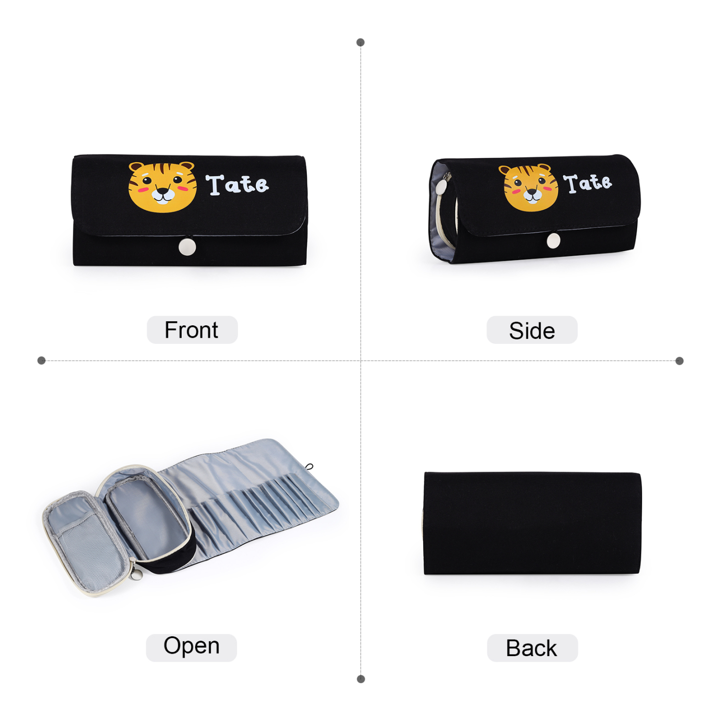 Estuche personalizado con 1 nombre con diseño colorido seleccionado para niños | Jessemade