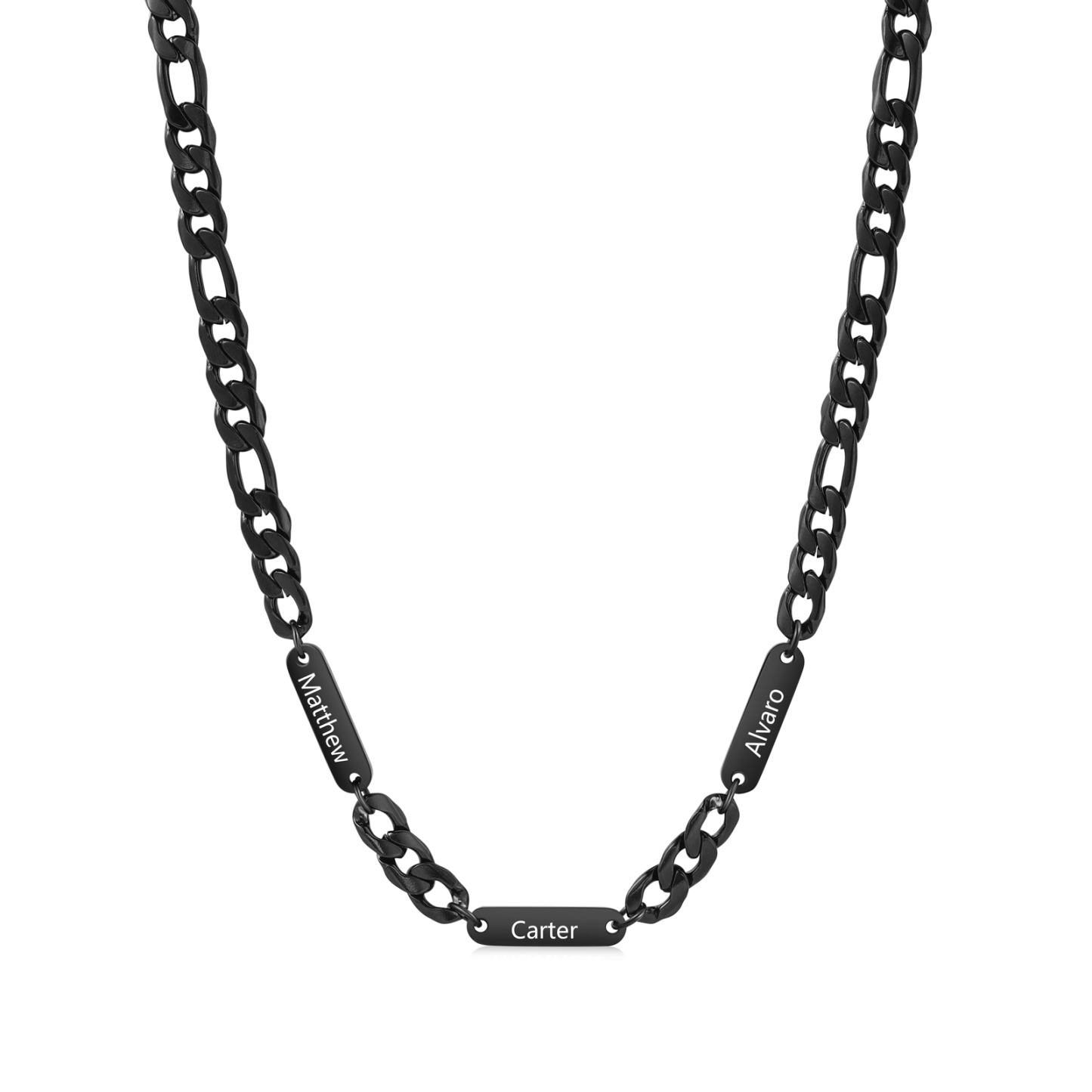 Collar de acero inoxidable personalizado con 1-5 nombres Collar para hombre