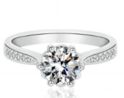 Anillo de moissanita para mujer